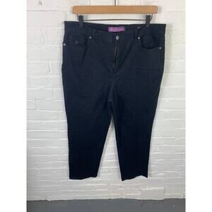 Gloria Vanderbilt Women's Amanda Denim Jeans Tapered Leg Black Size 16